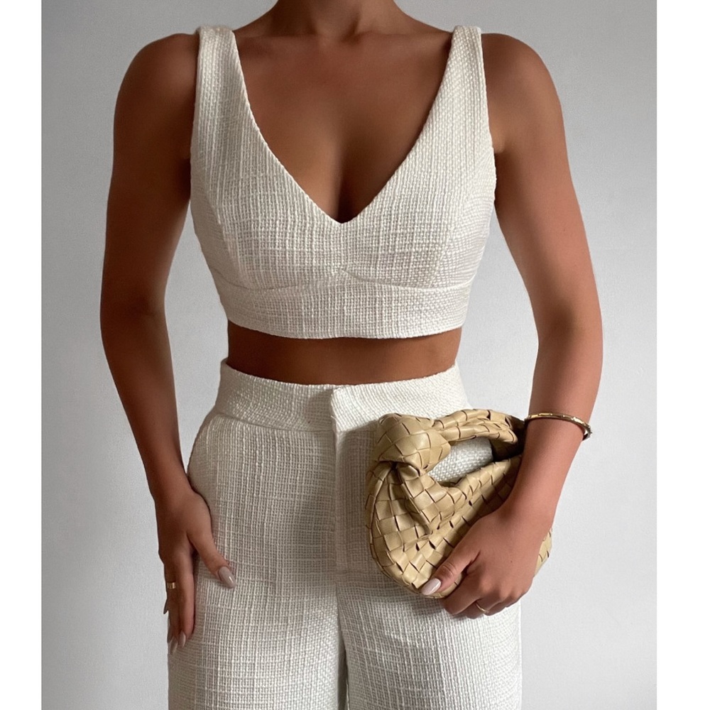 Showpo white crop bra top bridal bachelorette BNWT sz10 US